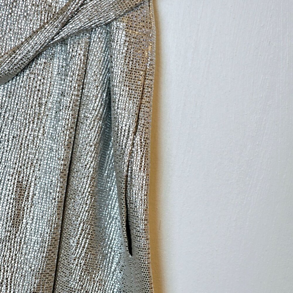 Sabina Musayev Anthro Gold Tiny Tile Raised Texture Blouson Dress & Waist Tie, M - Picture 5 of 12